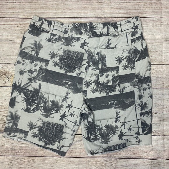 Original Use Shorts Men Med Blue Chino Pull On Casual Hawaiian Palm Trees 36x38 - Picture 2 of 6